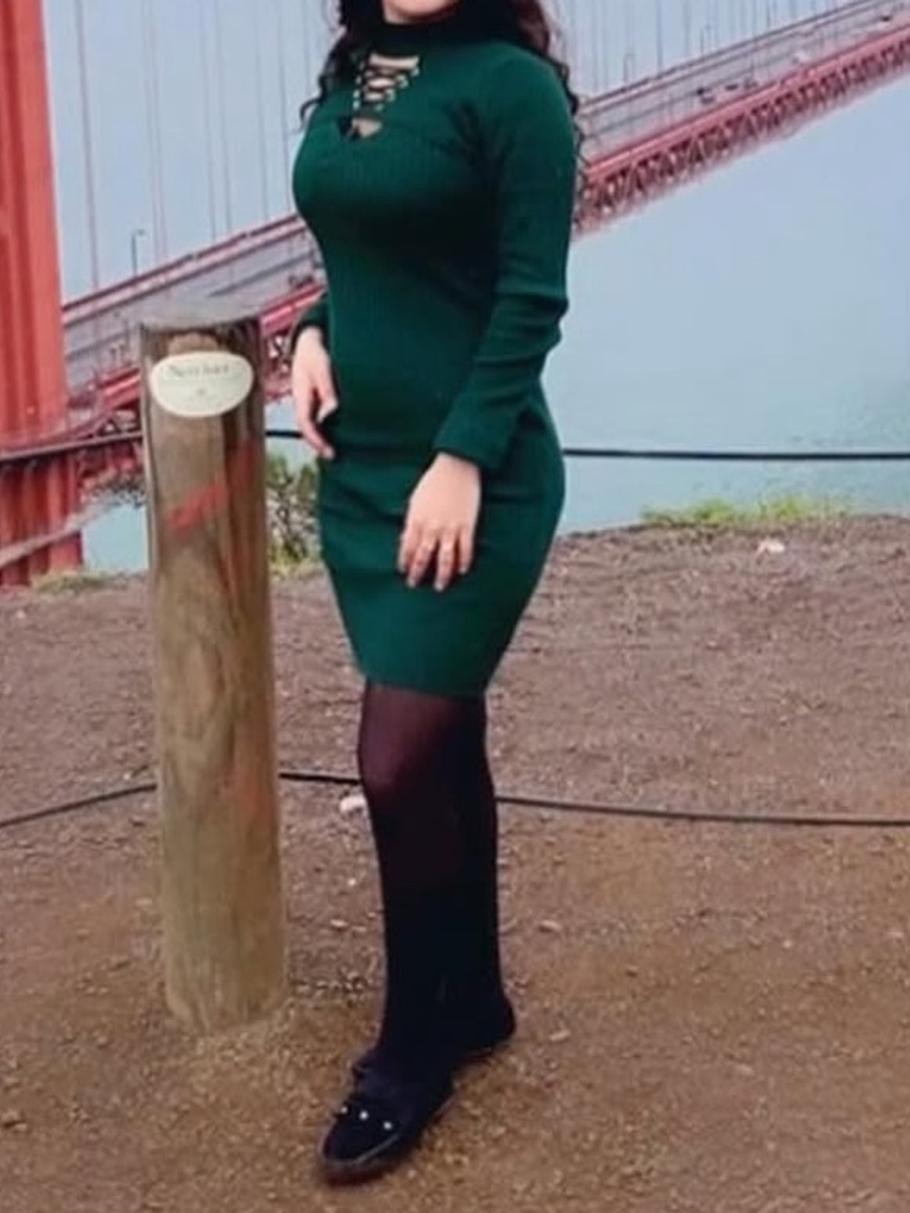 Forest Green Bodycon Sweater Dress